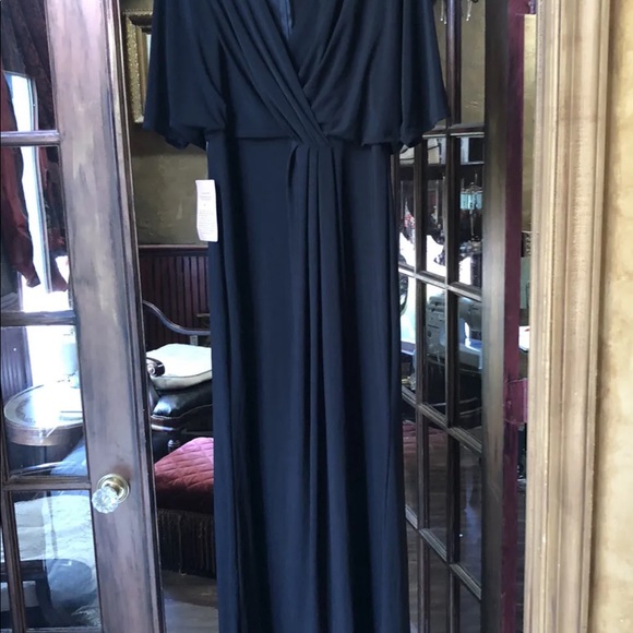 BHLDN Thorton Dress Maxi Gown Black Gathered Bodice Side Slit Pleating - Picture 4 of 6